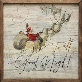 To All A Good Night Sleigh Wood Framed Print 