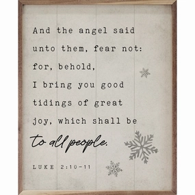 To All People Luke 2:10-11 Snowflakes Wood Framed Print 