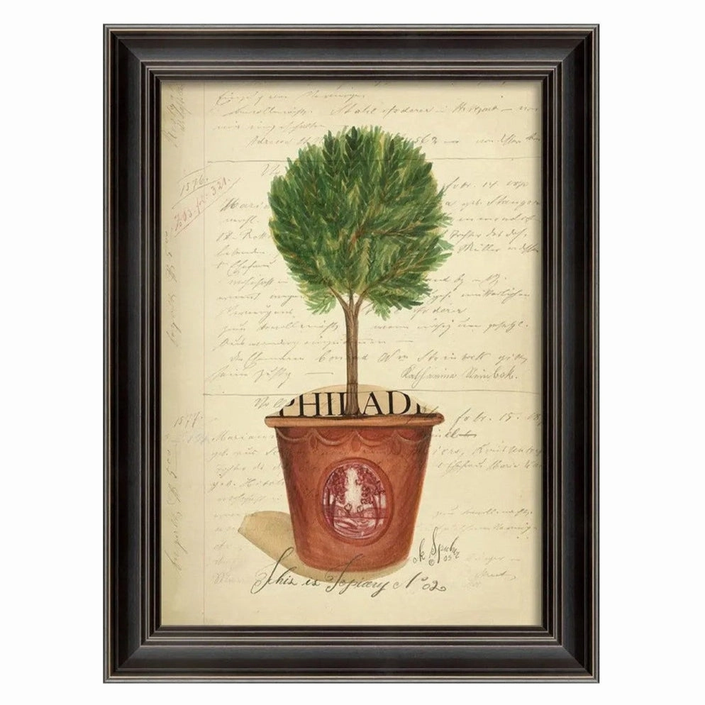 Topiary Art Print With Black Frame 