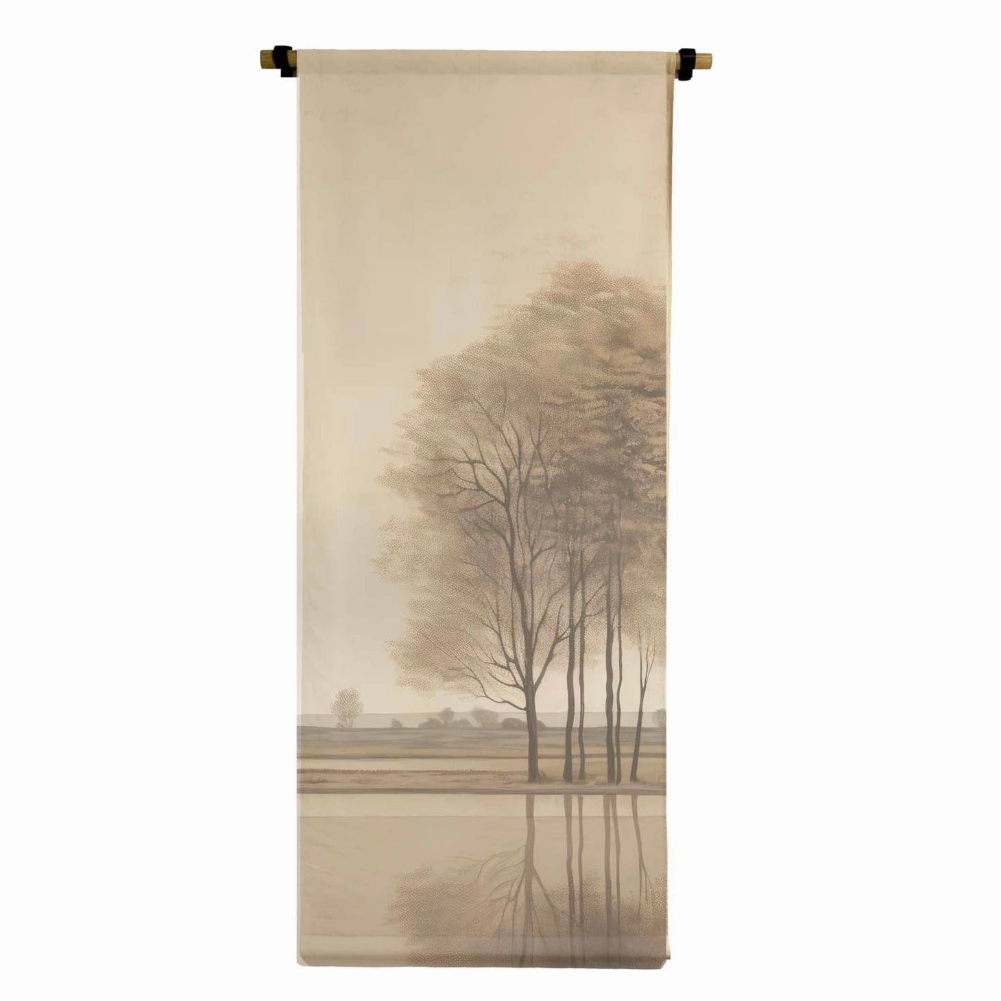 Tree Reflections Vertical Canvas Scroll 
