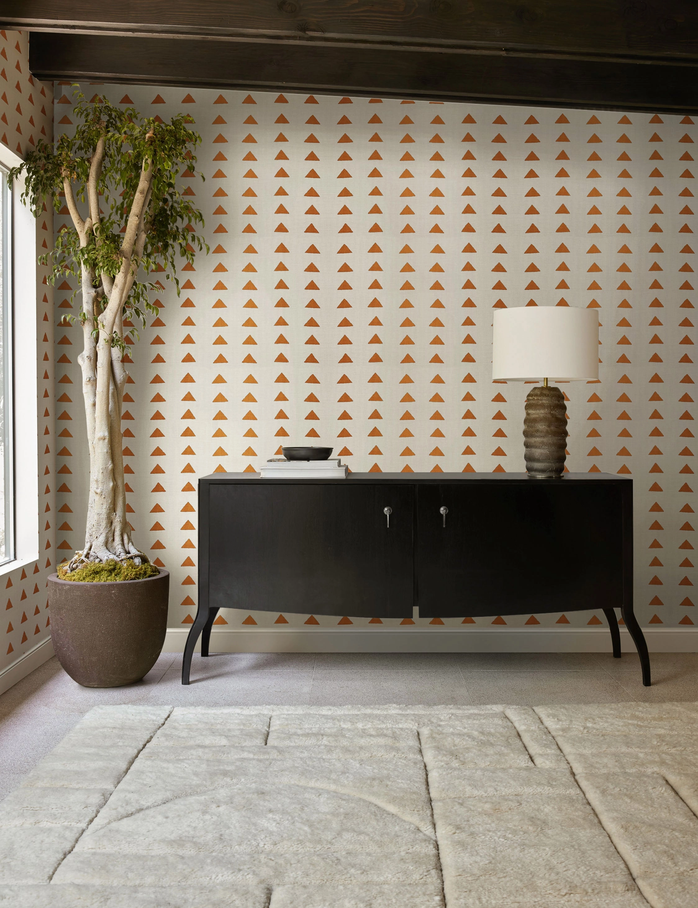 Triangles Grasscloth Wallpaper By Nathan Turner