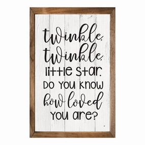 Twinkle Twinkle Little Star Wood Framed Print 