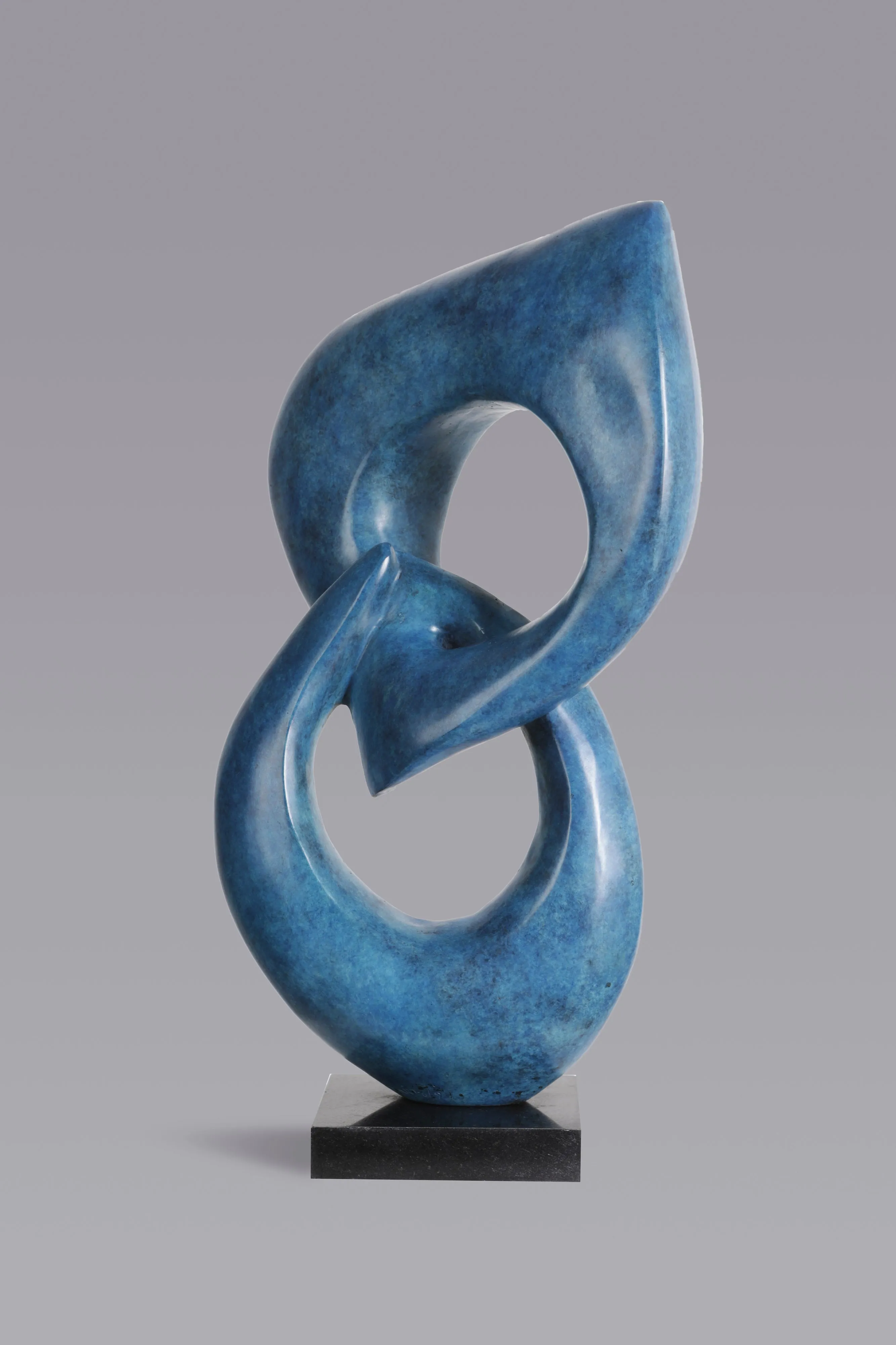 Two Rings Contemporary Italian Gold Patinated Bronze Abstract Sculpture