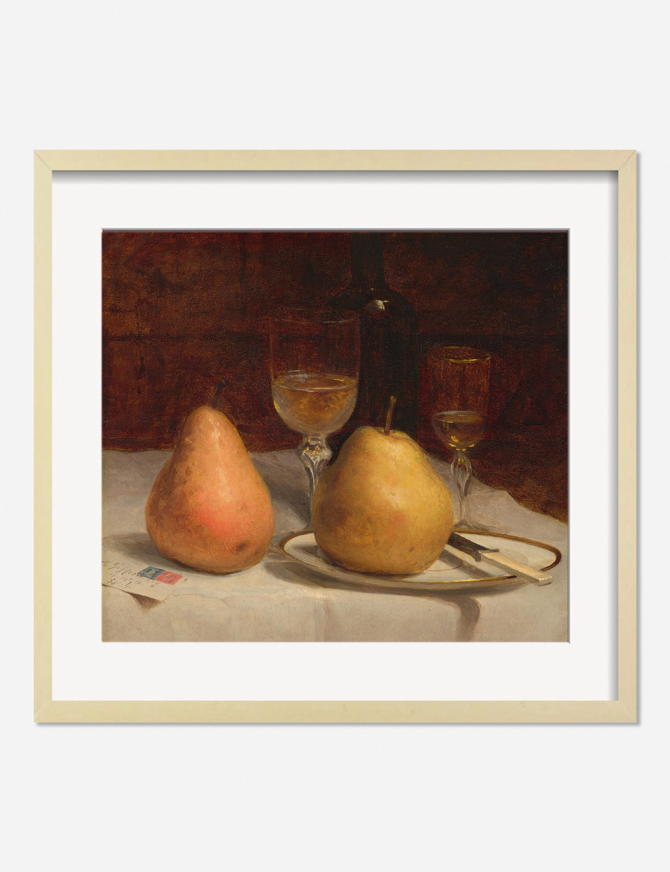 Two Pears on a Tabletop Print by Sanford Robinson Gifford