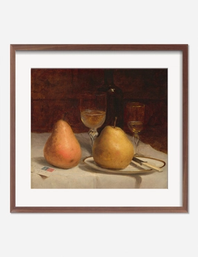 Two Pears on a Tabletop Print by Sanford Robinson Gifford 