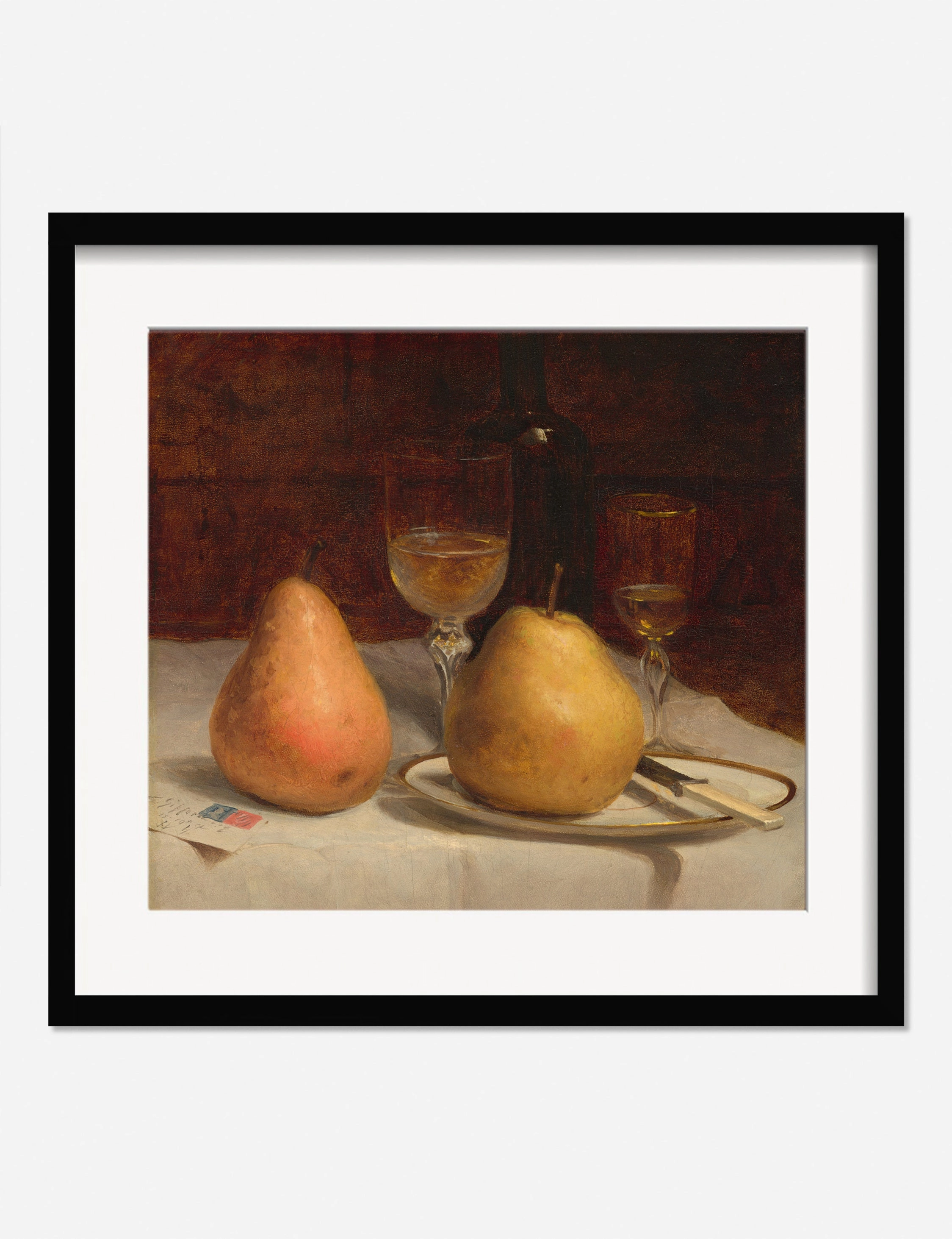 Two Pears on a Tabletop Print by Sanford Robinson Gifford