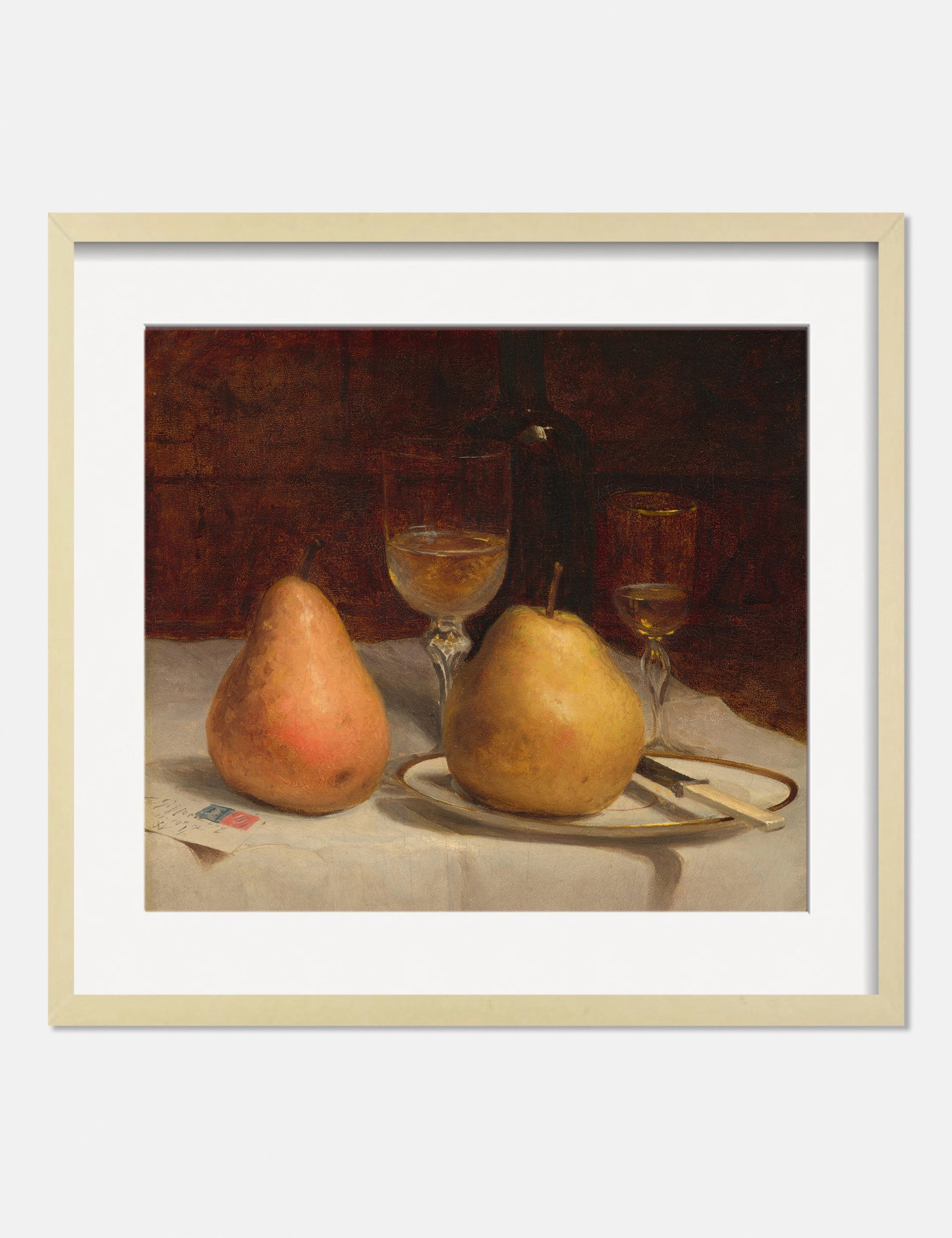 Two Pears on a Tabletop Print by Sanford Robinson Gifford