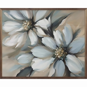 Two Simple Blue Flowers Wood Framed Print 