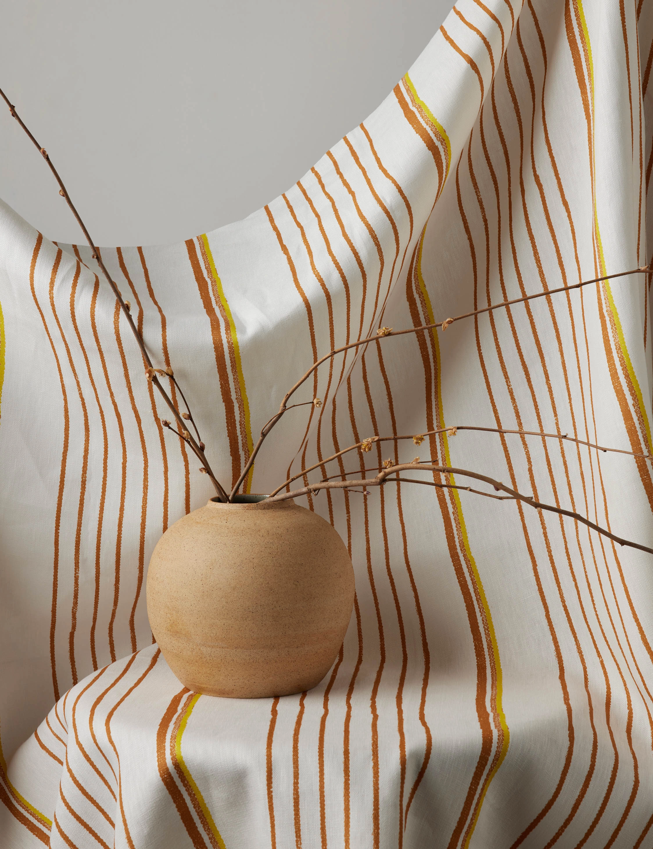 Two Tone Stripe Linen Fabric by Nathan Turner