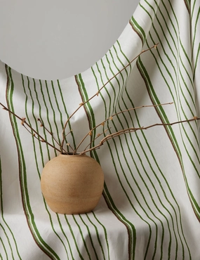 Two Tone Stripe Linen Fabric by Nathan Turner 