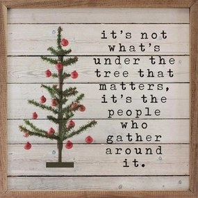 Under The Tree Whitewash Wood Framed Print 