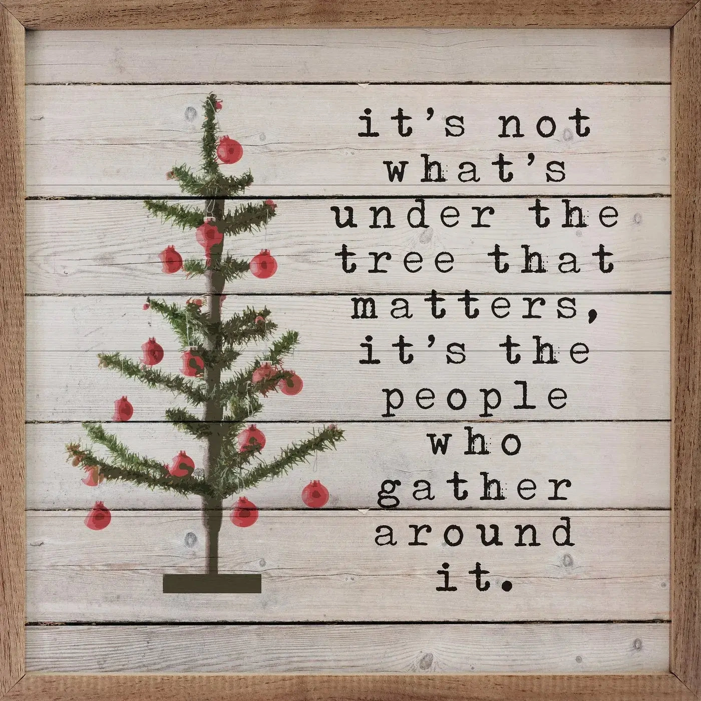 Under The Tree Whitewash Wood Framed Print 