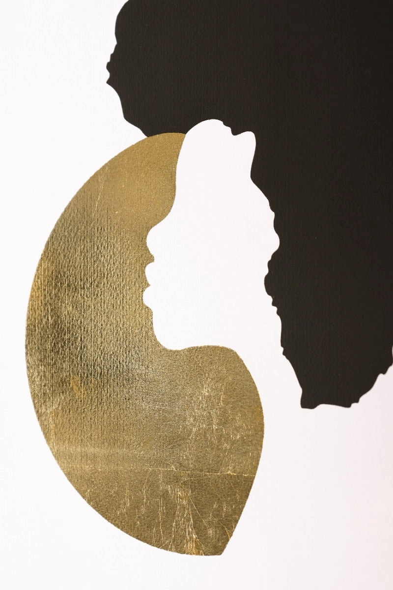 Unframed Hand Finished With Gold Leaf African Sun Art Print