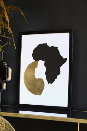 Unframed Hand Finished With Gold Leaf African Sun Art Print 