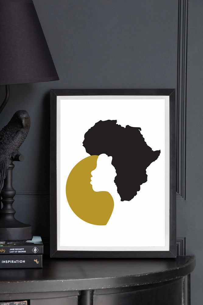 Unframed Hand Finished With Gold Leaf African Sun Art Print