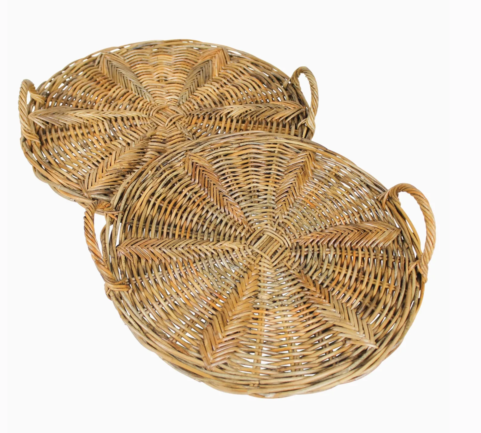 Valero Round Herringbone Weave Tray 