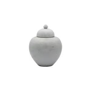 Vintage White Porcelain Ginger Jar 