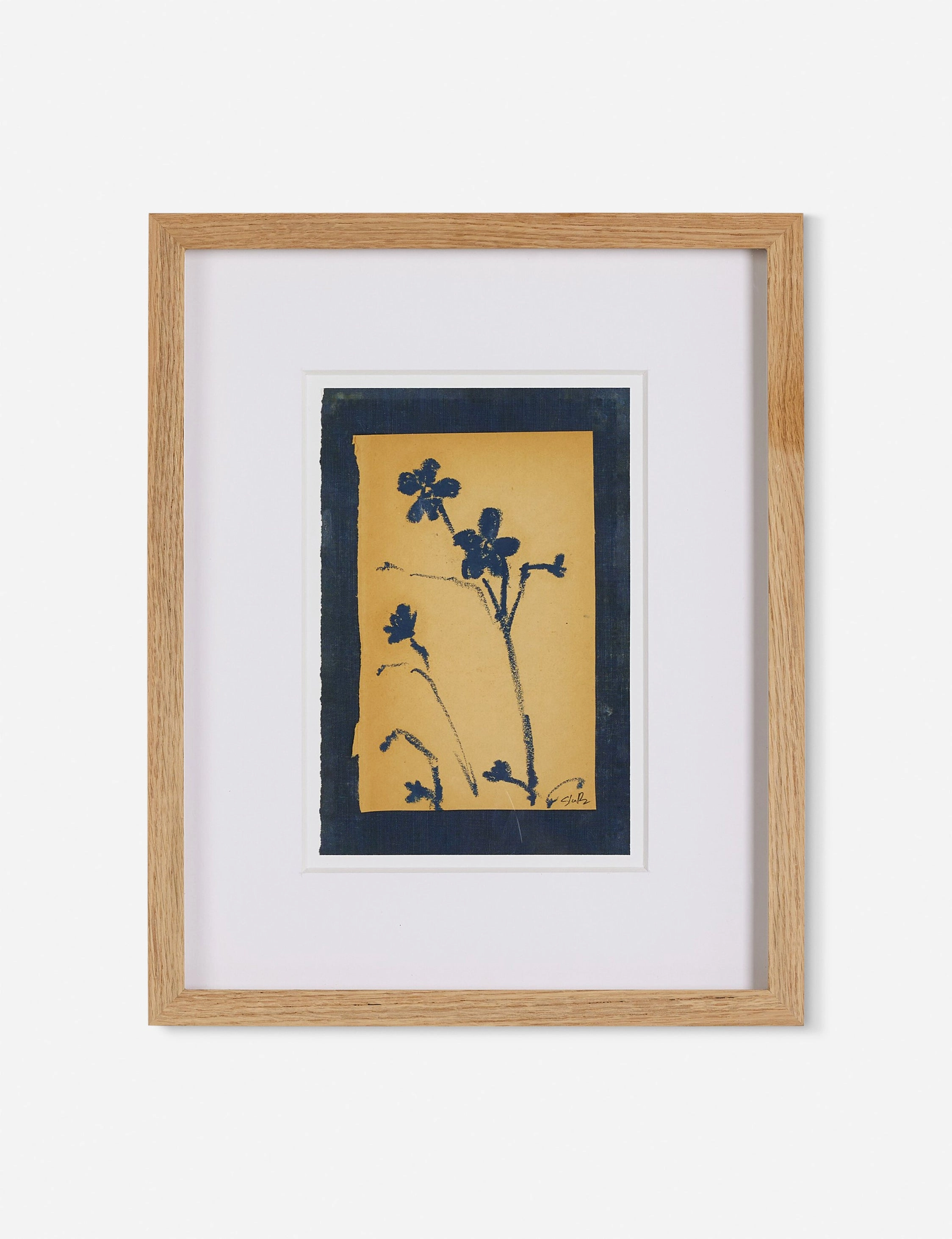 Vintage Blue Daisy Wall Art by Shaina Page 