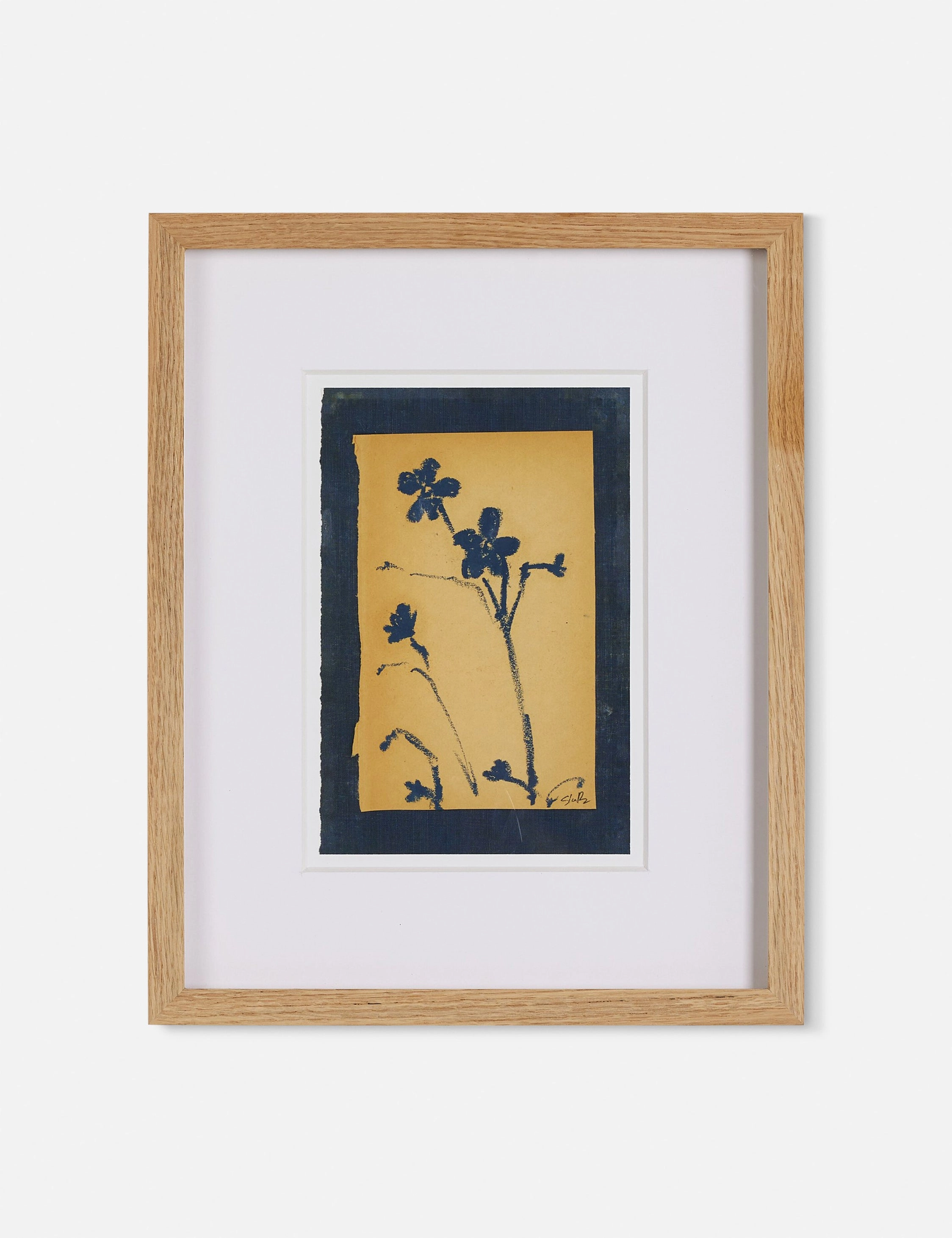 Vintage Blue Daisy Wall Art by Shaina Page 