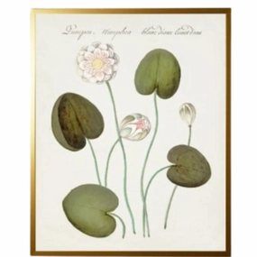 Vintage Bookplate with White Flowers Framed Wall Art 