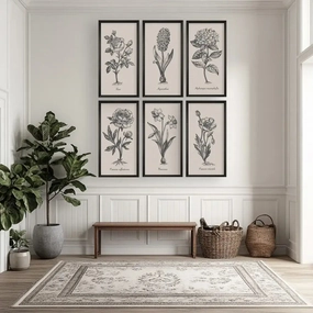 Vintage Botanicals Framed Art Set 