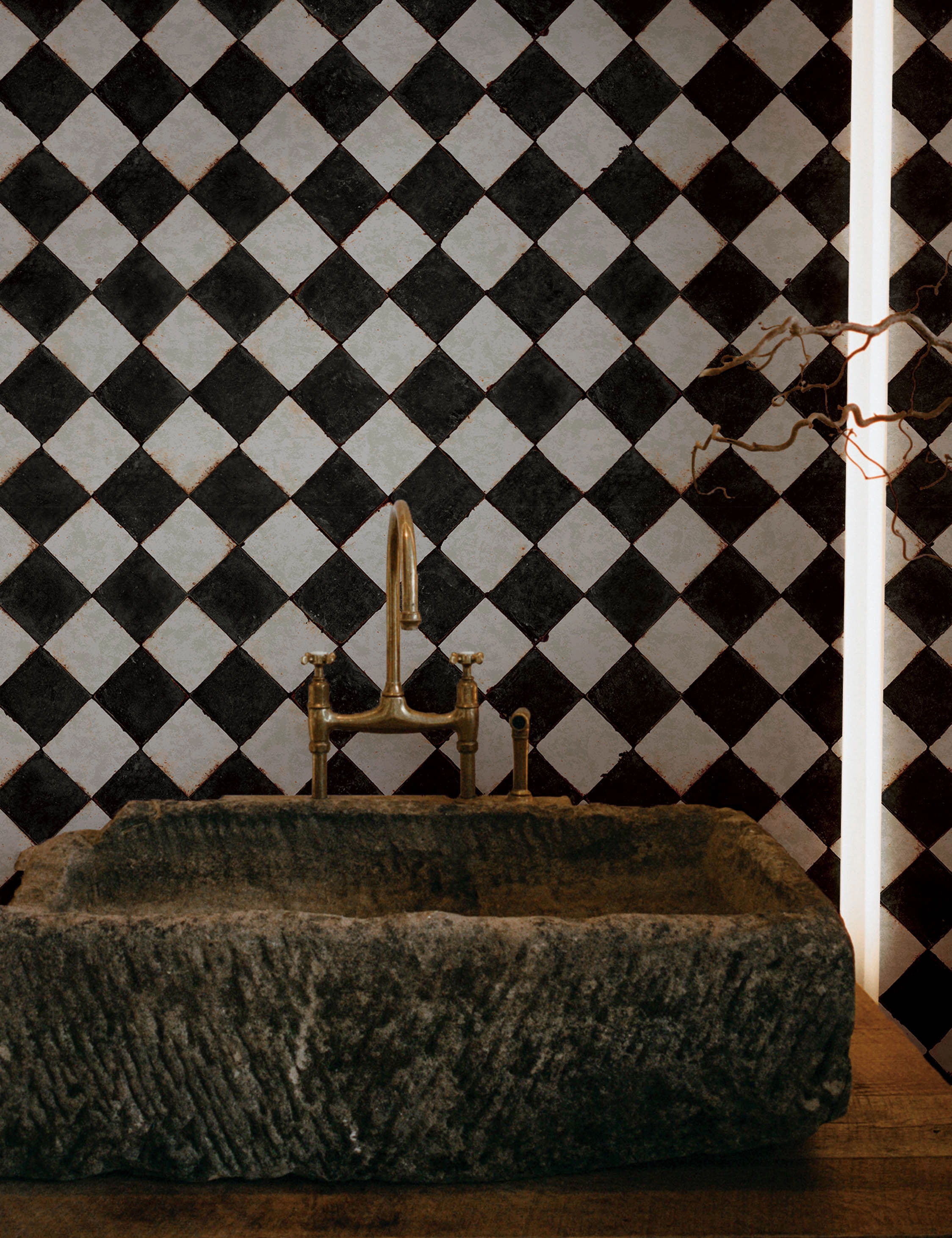Vintage Check Textured Peel and Stick Wallpaper by Jeremiah Brent