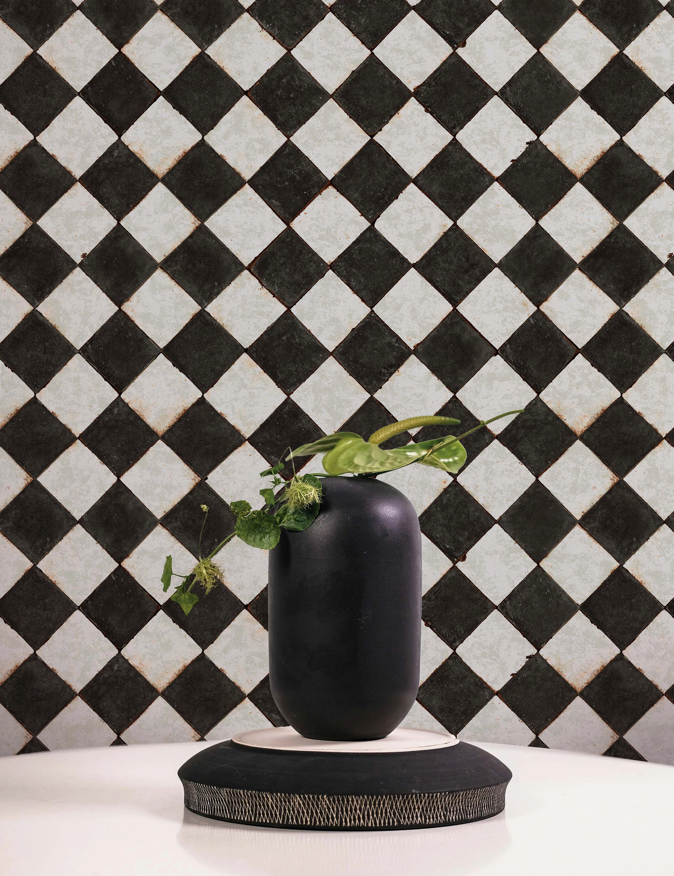 Vintage Check Textured Peel and Stick Wallpaper by Jeremiah Brent