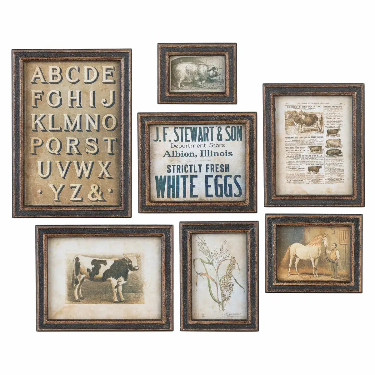 Vintage Feedstore Collected Prints Set