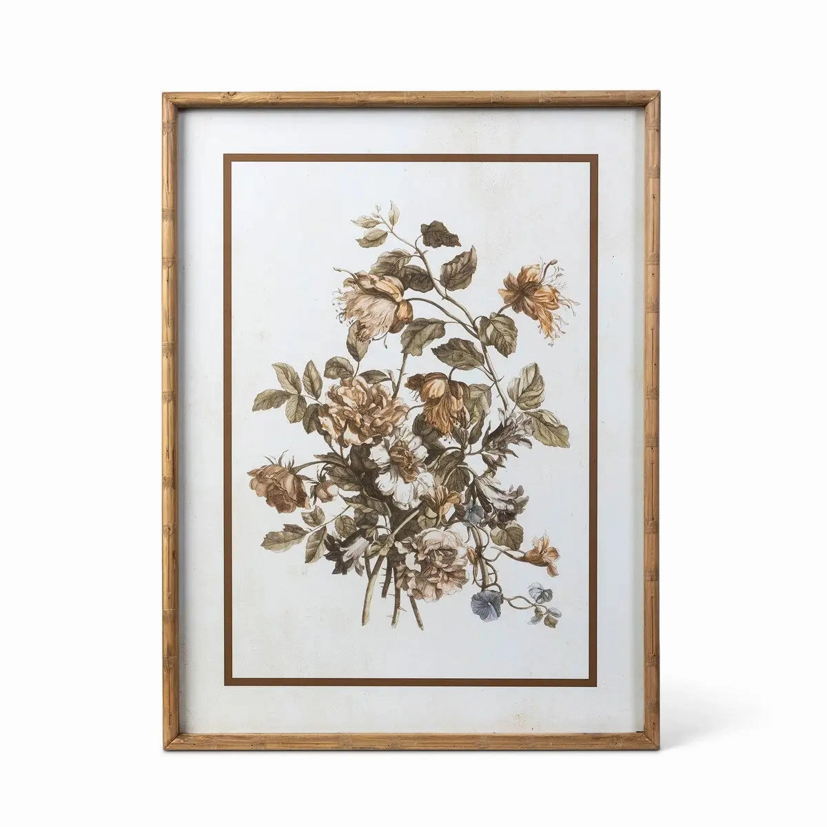 Vintage Floral Framed Wall Art Print Set