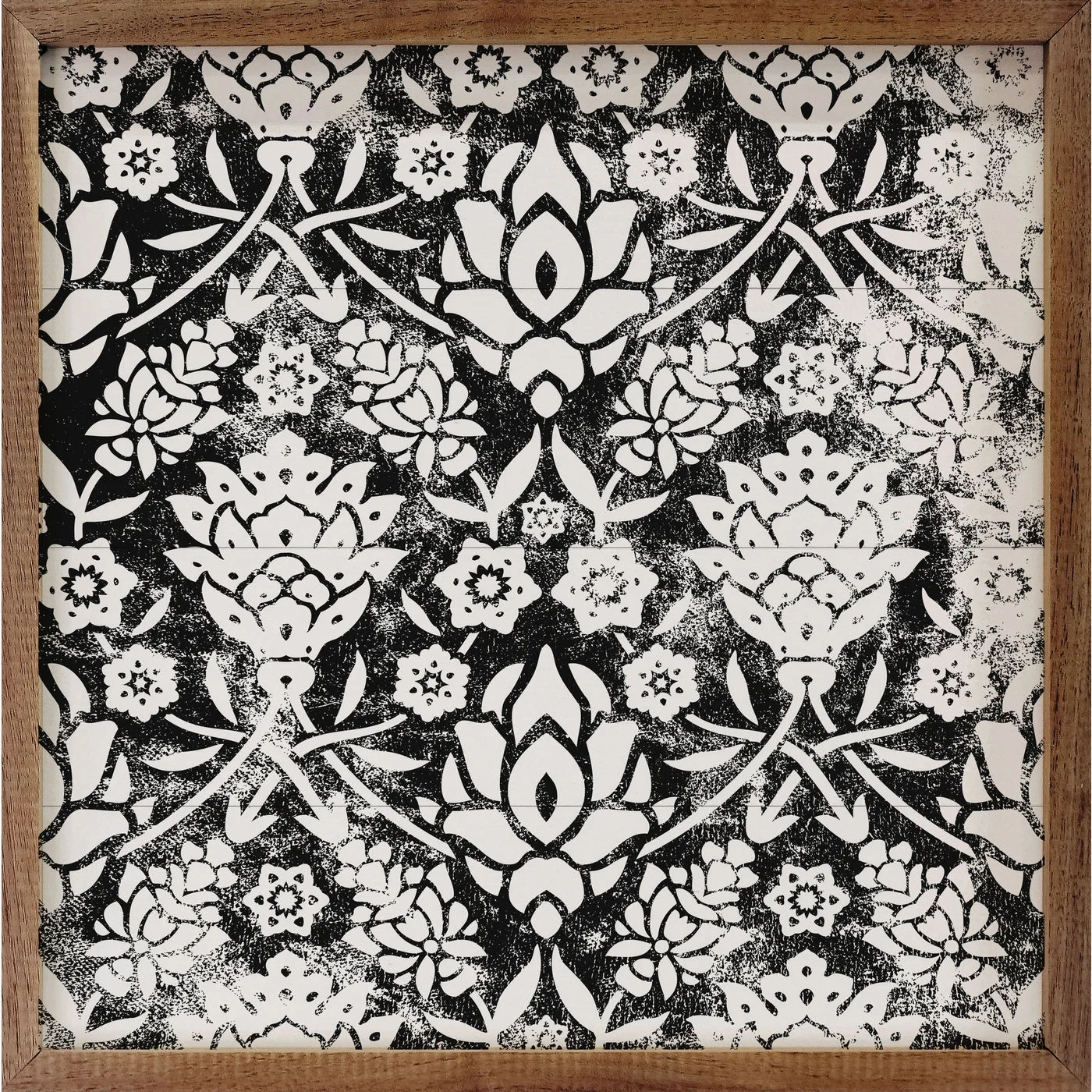 Vintage Floral Wood Framed Print 