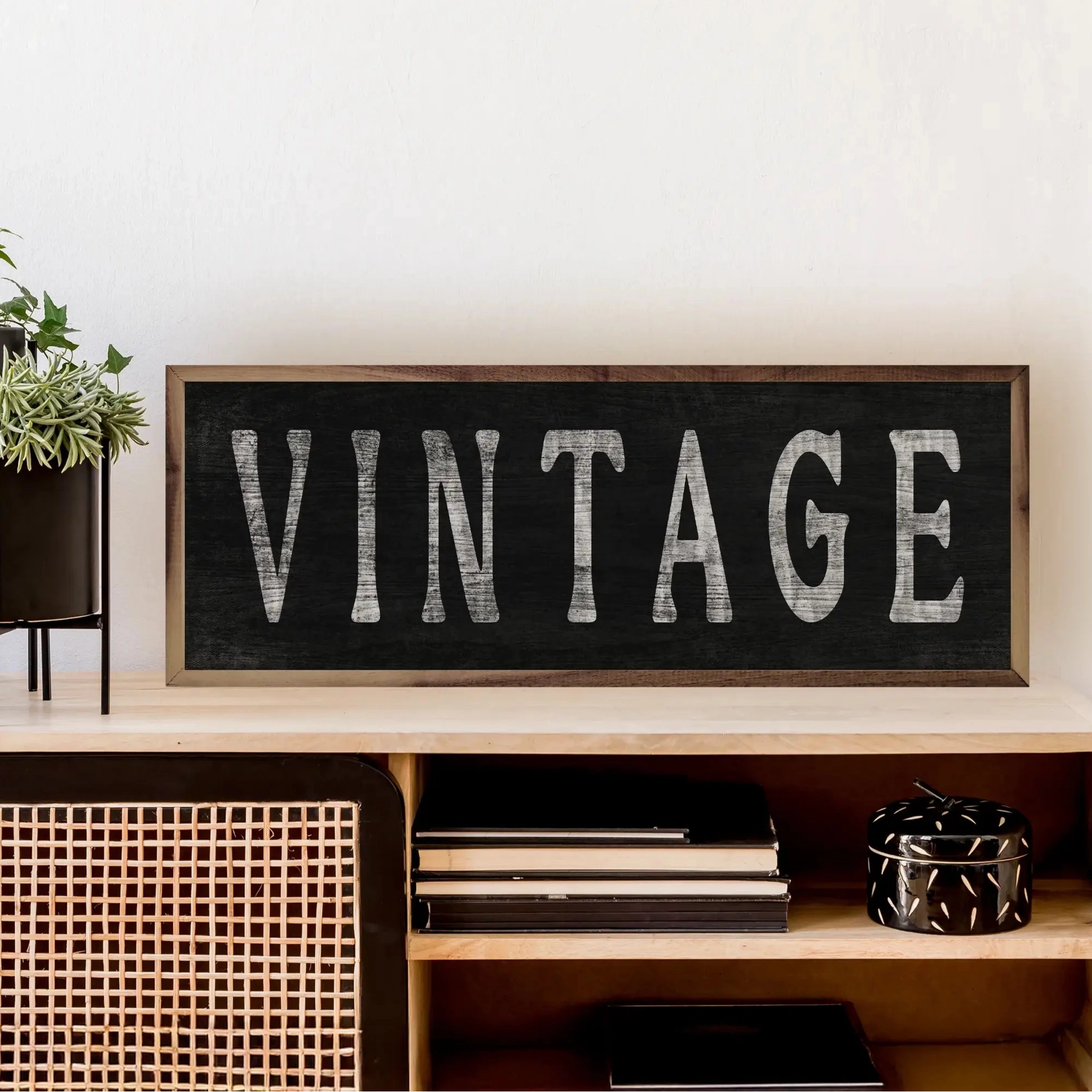 Vintage Simple Wood Framed Print 