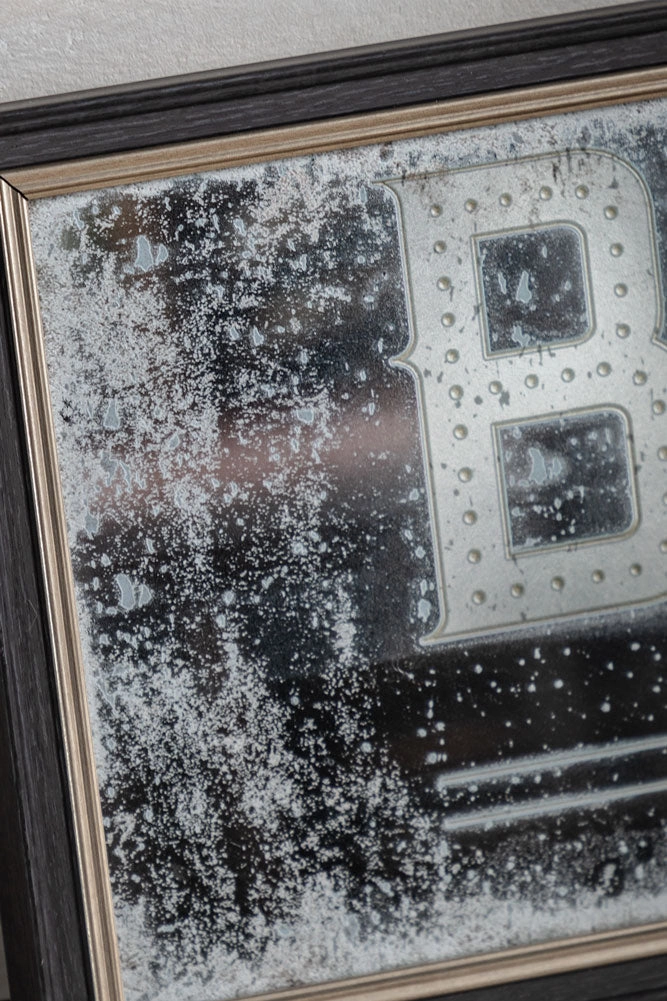 Vintage-Style Beer Bar Mirror