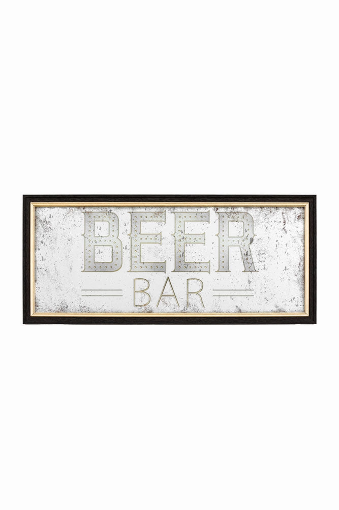 Vintage-Style Beer Bar Mirror
