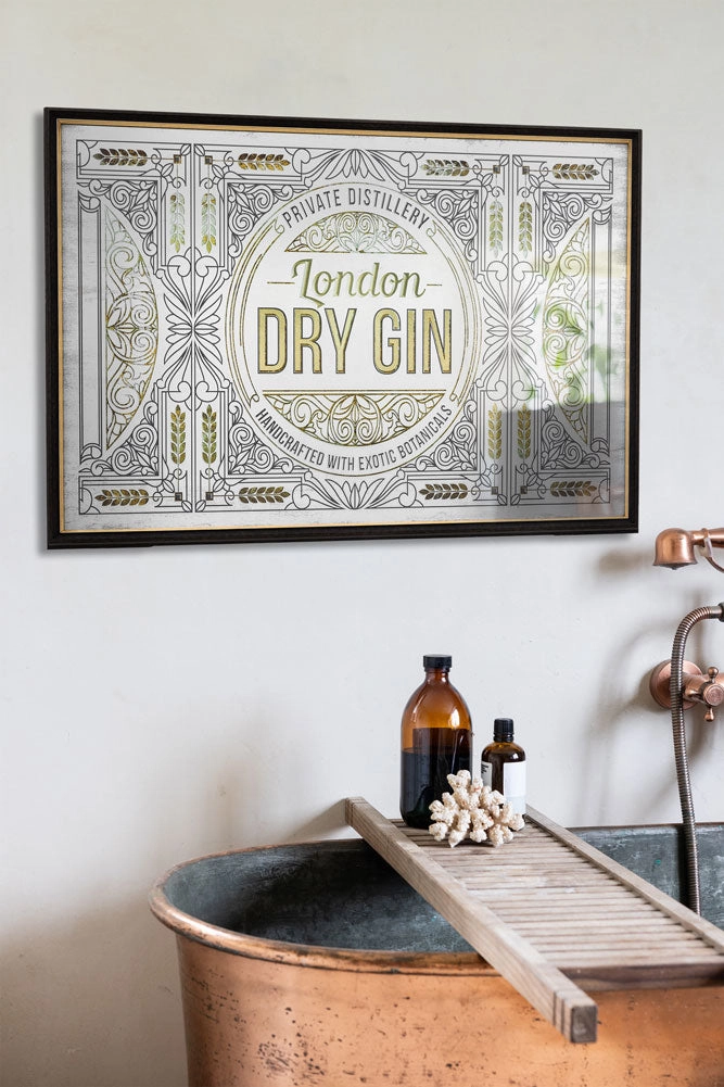 Vintage-Style Dry Gin Bar Mirror