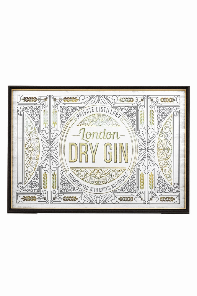Vintage-Style Dry Gin Bar Mirror
