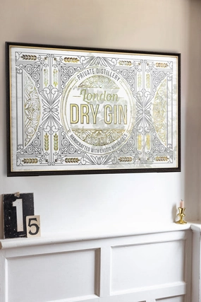 Vintage-Style Dry Gin Bar Mirror 