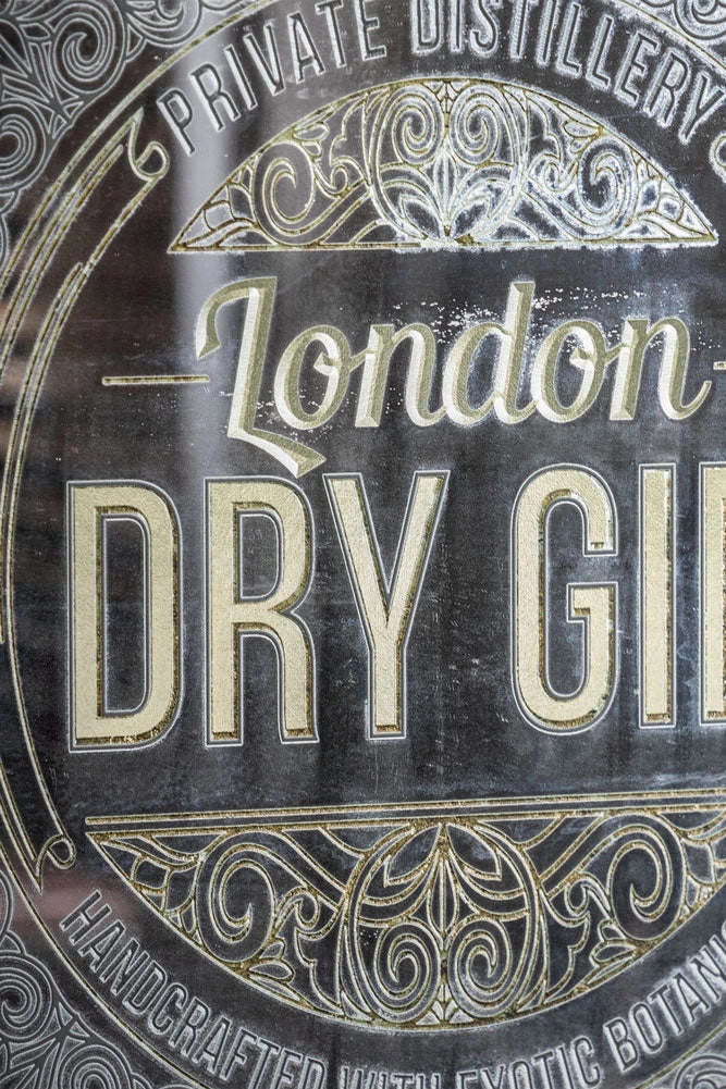 Vintage-Style Dry Gin Bar Mirror