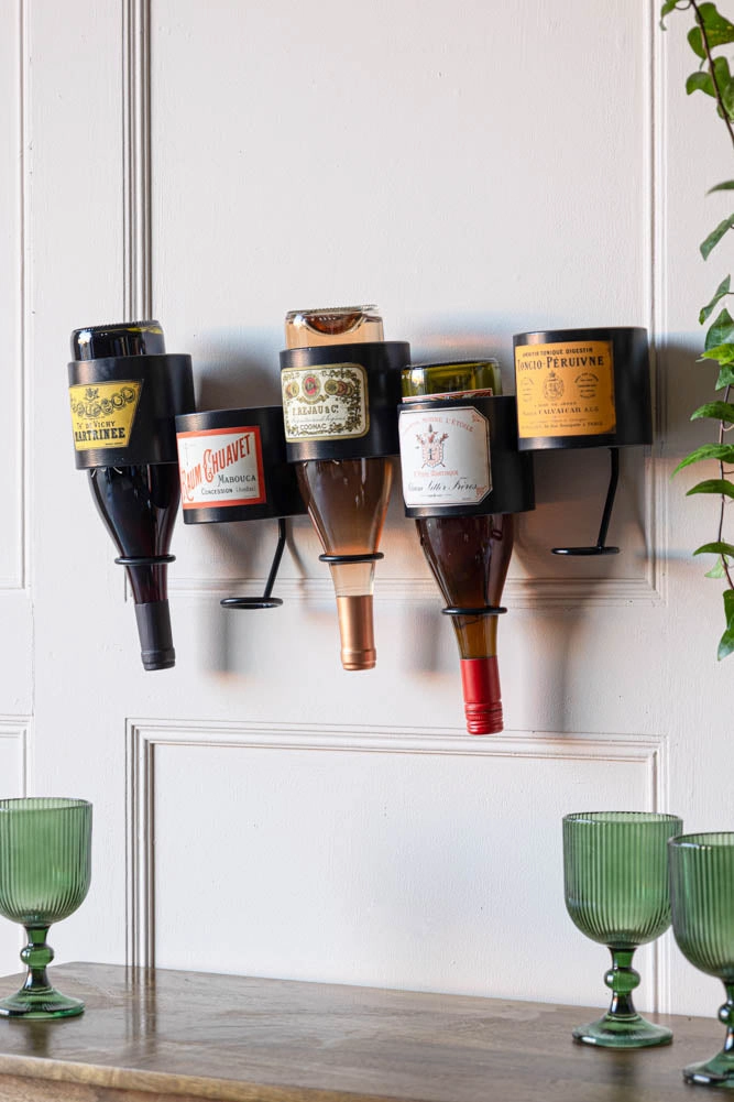 Vintage-Style French Wall-Mounted Bottle Holder