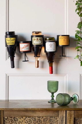 Vintage-Style French Wall-Mounted Bottle Holder 