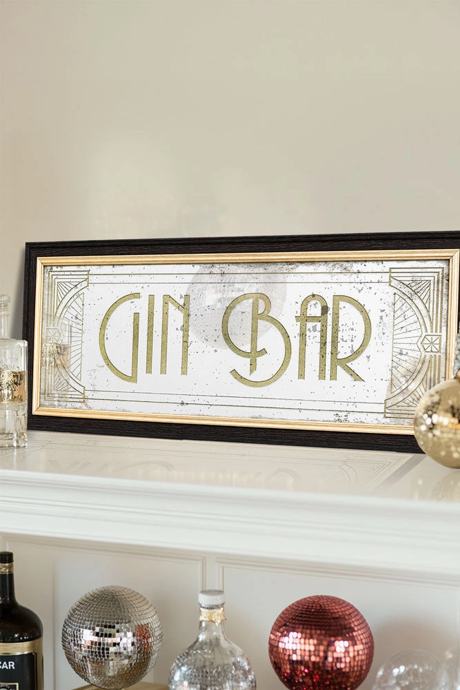 Vintage-Style Gin Bar Mirror