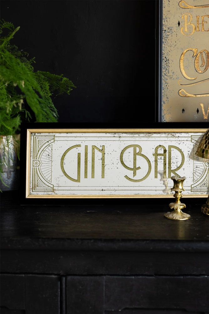 Vintage-Style Gin Bar Mirror