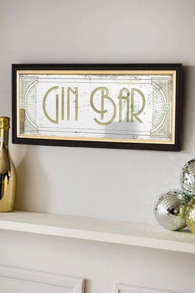 Vintage-Style Gin Bar Mirror 