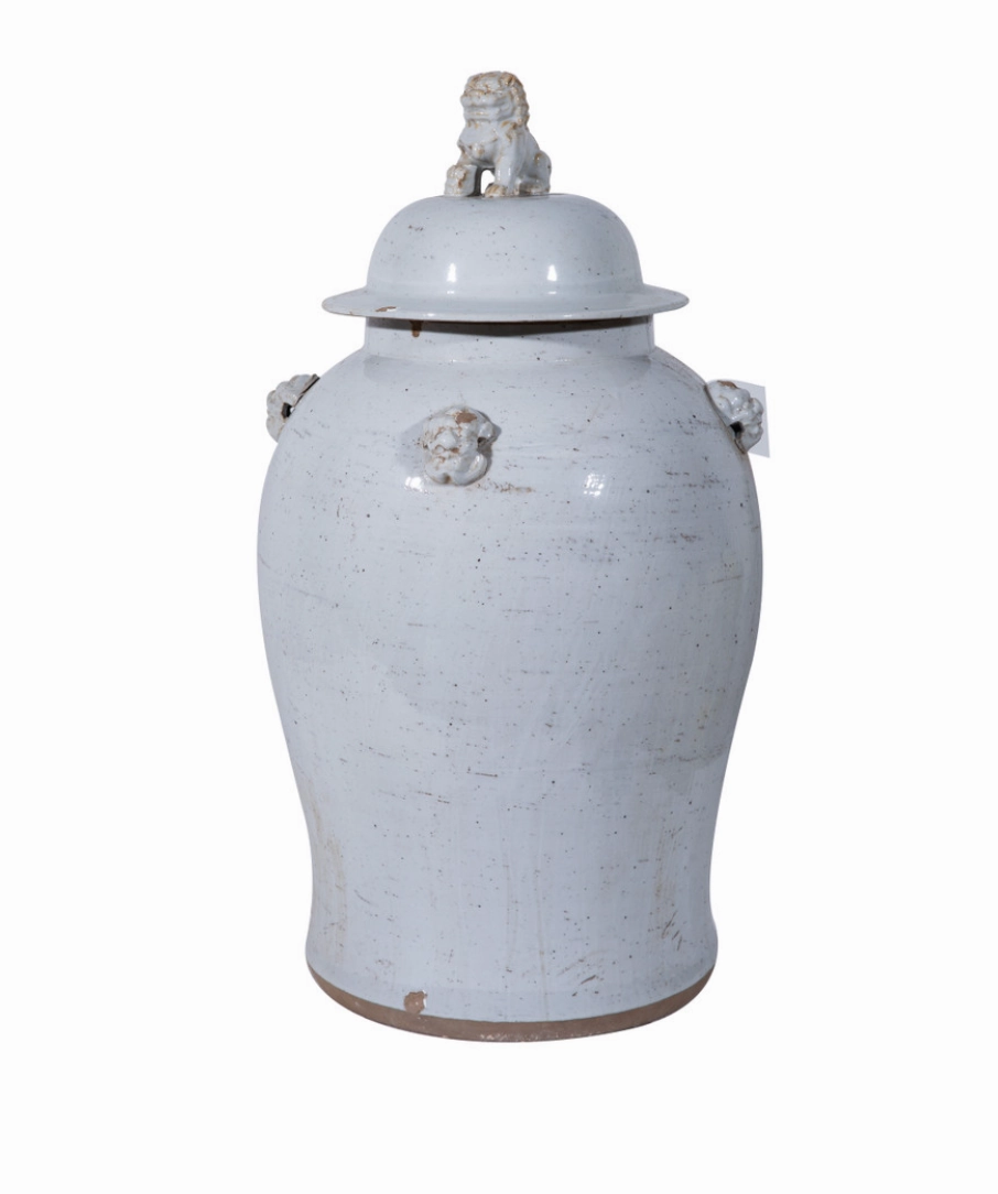 Vintage White Temple Jar 