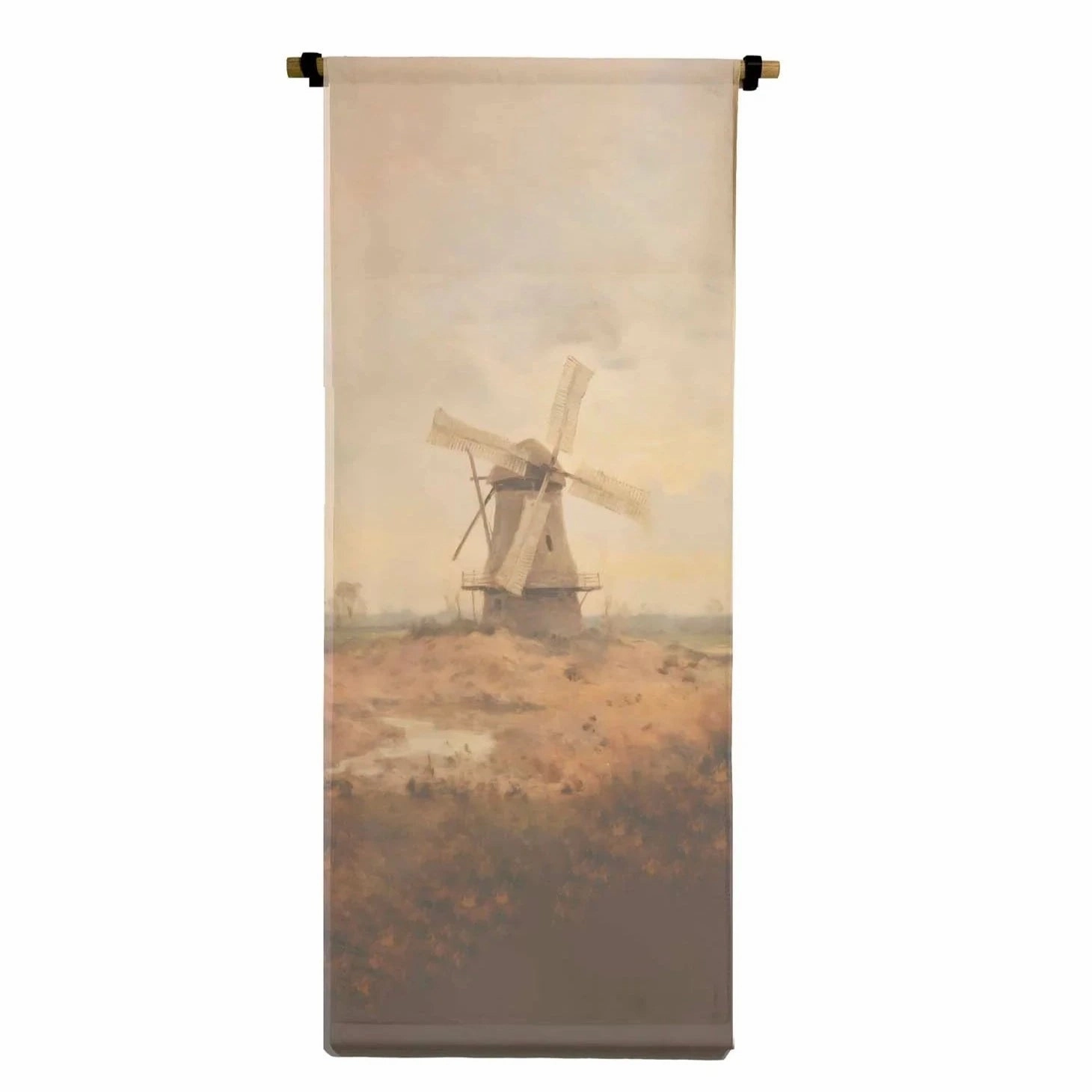 Vintage Windmill Vertical Canvas Scroll 
