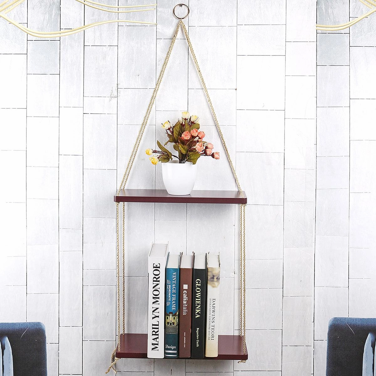 Wall Hanging Shelf Vintage Floating Storage Rack Wall Mount Bookshelf By Miza