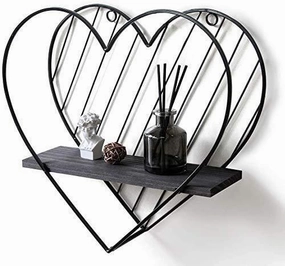 Wall Shelf Metal Floating Shelves Heart Design 