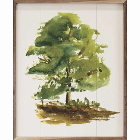 Watercolor Maple Tree Wood Framed Print 
