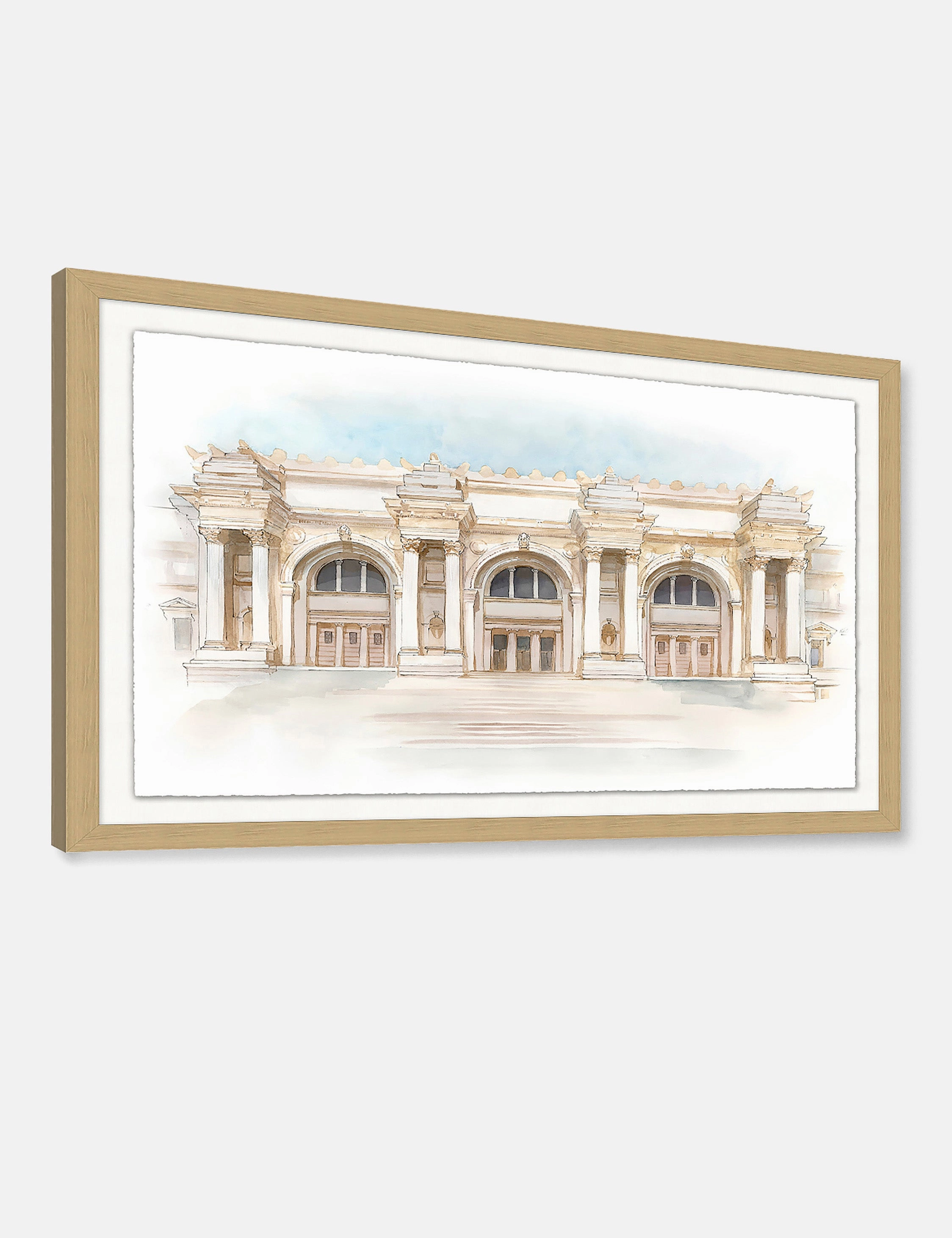 Watercolor of The Met Museum Wall Art