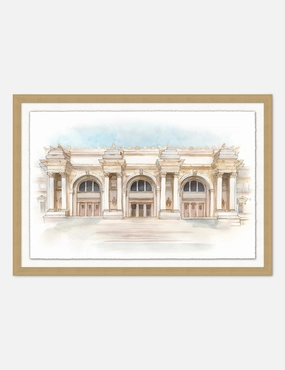 Watercolor of The Met Museum Wall Art 