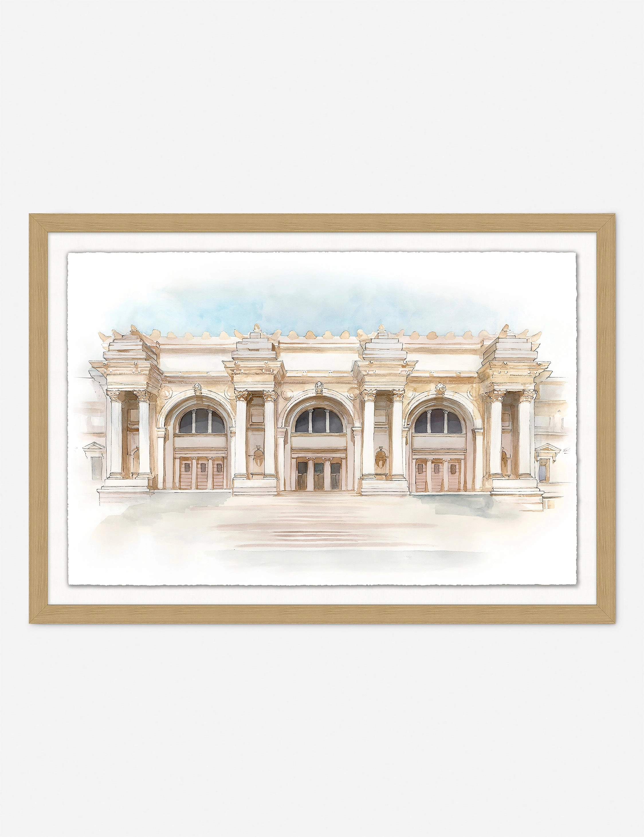 Watercolor of The Met Museum Wall Art 